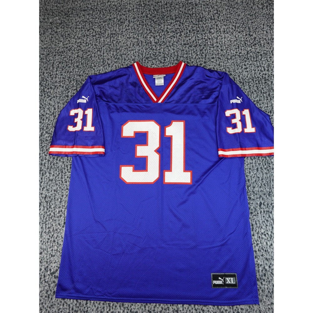 Puma Football Jersey Mens XL Blue Jason Sehorn 31 NY Giants Vintage Mesh